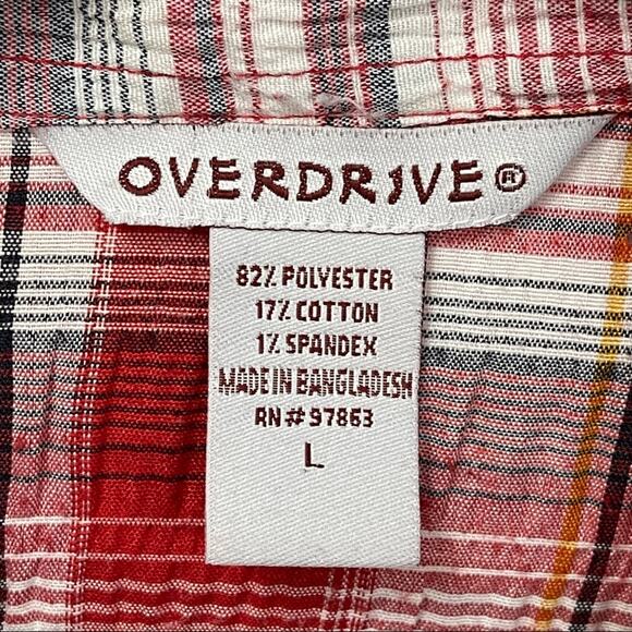 Overdrive, Plaid Textured Button Down Shirt. Size Large. Excellent condition! - Picture 3 of 6